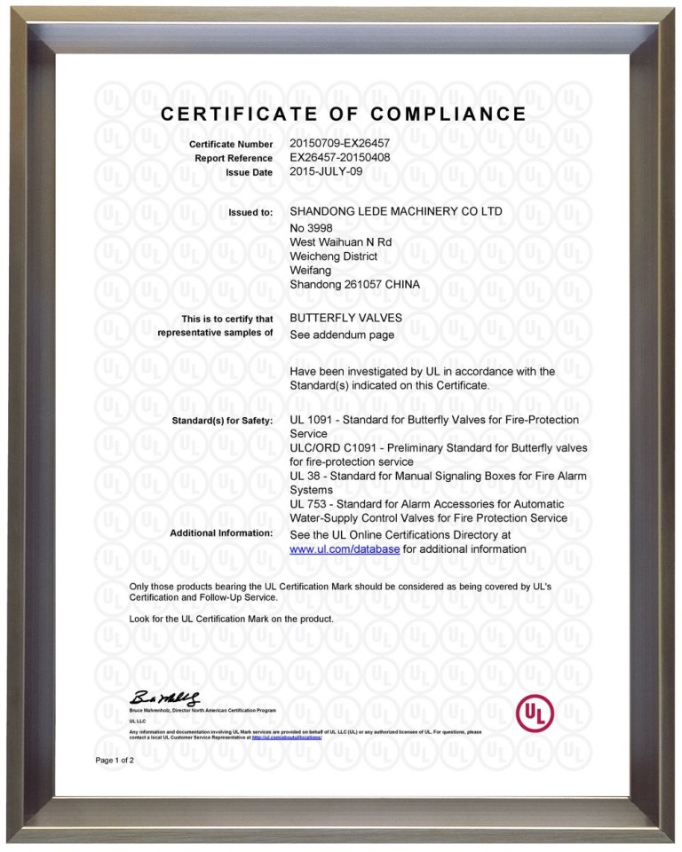 UL Certificates LEDEGROUP ul-certificates-ledegroup